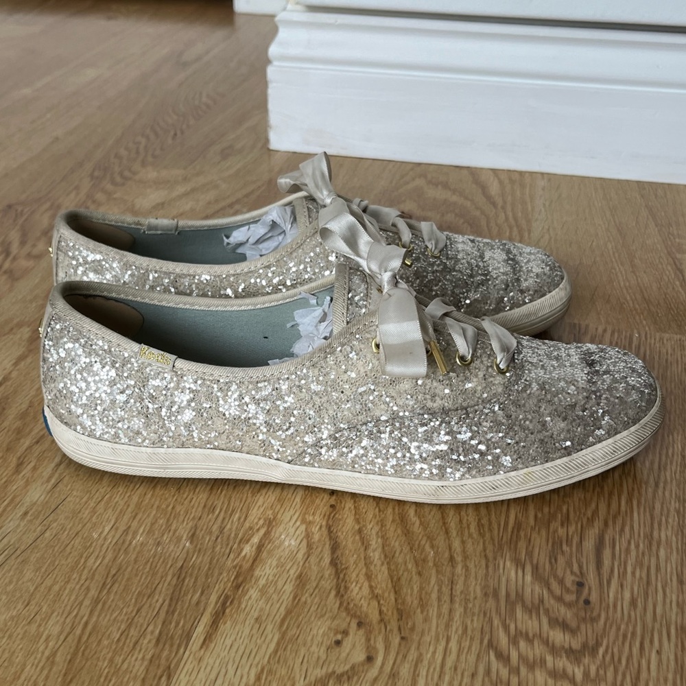 Keds x kate spade Cream Glitter Sneakers